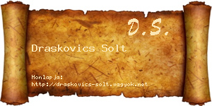 Draskovics Solt névjegykártya